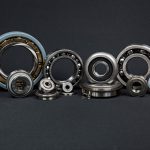 Deep Groove bearings photographed on gray background