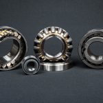 Spherical Roller bearings photographed on gray background
