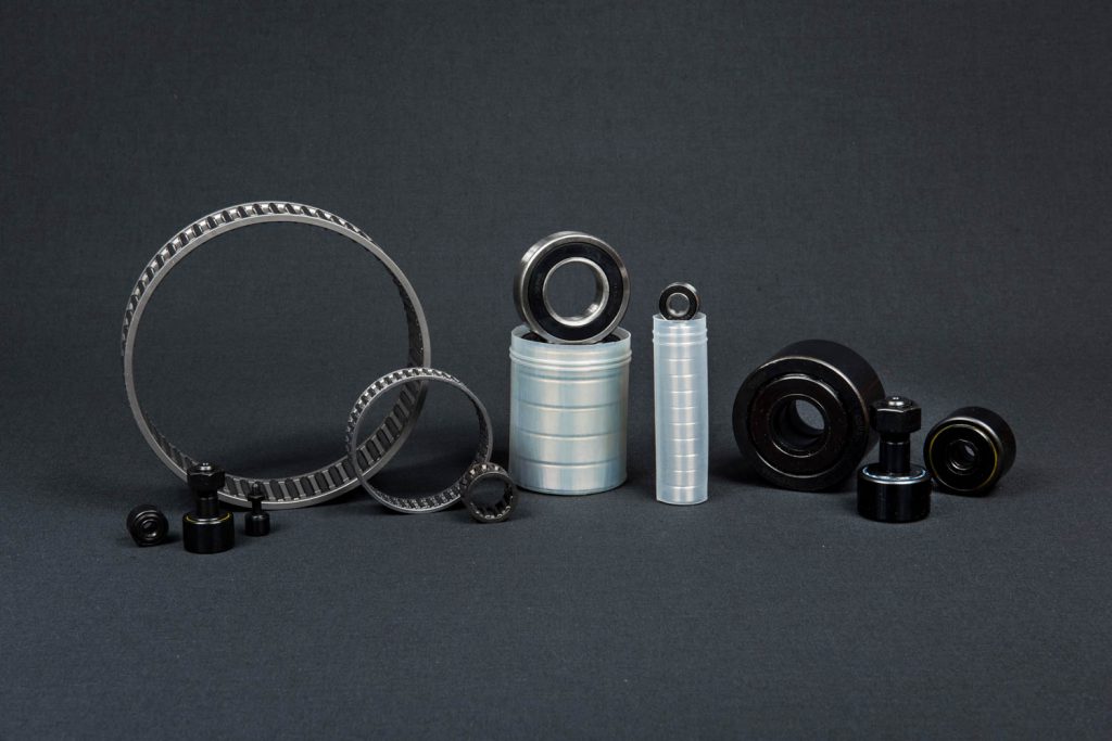 OEM bearings photographed on gray background